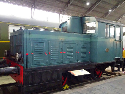 Museo del Ferrocarril, Eisenbahnmuseum, Madrid, Spanien, Deutsche Werke Kiel Rangierlokomotive