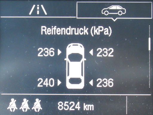 Opel Corsa E Anzeige Luftdruck Reifendruckkontrollsystem RDKS