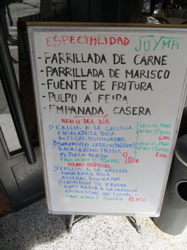 Parrillada Joyma, Madrid, Spanien, Tageskarte