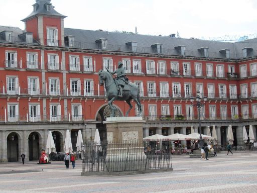 Plaza Mayor, Madrid, Spanien, Statue von Philipp III