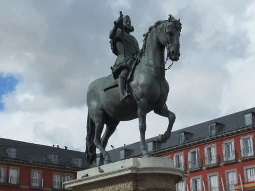 Plaza Mayor, Madrid, Spanien, Statue von Philipp III