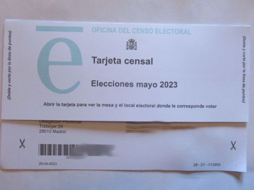 Regional–und Kommunalwahlen, Mai 2023, Madrid, Spanien, Wahlbenachrichtigung