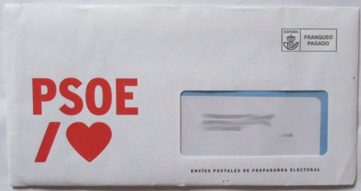 Regional–und Kommunalwahlen, Mai 2023, Madrid, Spanien, Briefpost Werbung PSOE