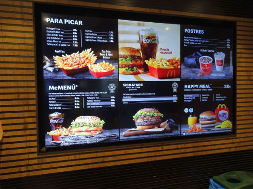 Madrid, Spanien, McDonald’s®, Speisekarte