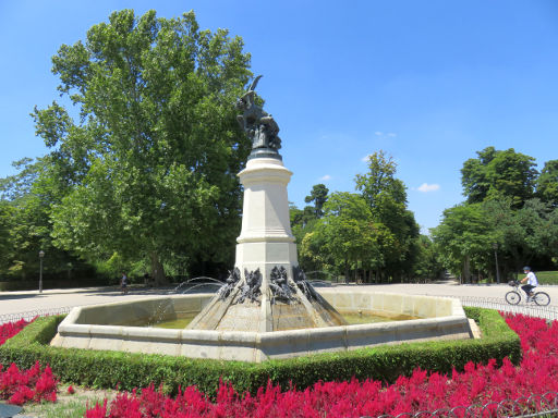 Madrid Segway® Retiro Park, Madrid, Spanien, Springbrunnen gefallener Engel