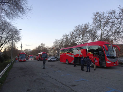 Semana Blanca 2019, Madrid, Spanien, Abfahrt Parkplatz Calle Roberto Domingo / M-30