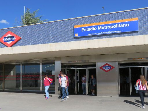 Stadion Wanda® Metropolitano, Madrid, Spanien, Metro Station Estadio Metropolitano