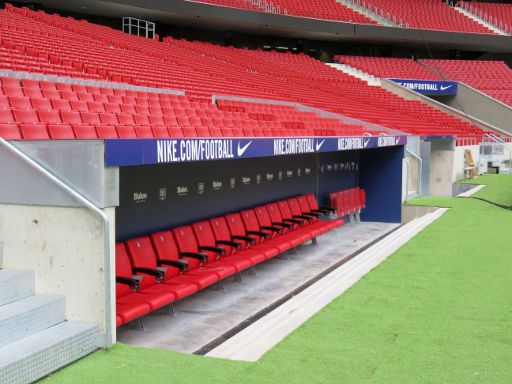 Stadion Wanda® Metropolitano, Führung und Besichtigung, Madrid, Trainer und Ersatzpielerbank