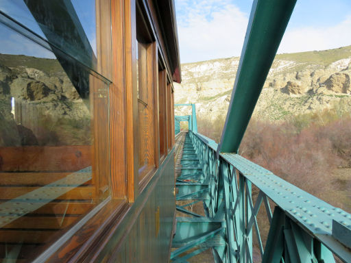 El Tren de Arganda, Madrid, Spanien, Metallbrücke über den Fluss Jarama