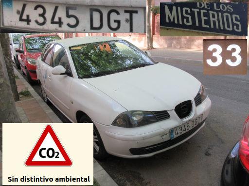 Veh&iacute;culos abandonados, verlassene Fahrzeuge, Madrid, Spanien, Seat Cordoba, Kennzeichen 4345 DGT, Erstzulassung Januar 2005, Calle Misterios 33, 28027 Madrid im April 2026