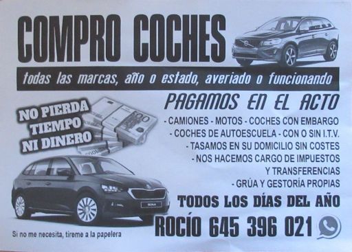 Veh&iacute;culos abandonados, verlassene Fahrzeuge, Madrid, Spanien, K&auml;rtchenh&auml;ndler Rocio +34 645 396 021 im April 2026