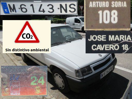 Vehículos abandonados, verlassene Fahrzeuge, Madrid, Spanien, Opel Corsa 1.2 S, Kennzeichen M 6143 NS, Erstzulassung September 1992, Calle Arturio Soria 108 / Calle Jose Maria Cavero, 28027 Madrid im April 2026