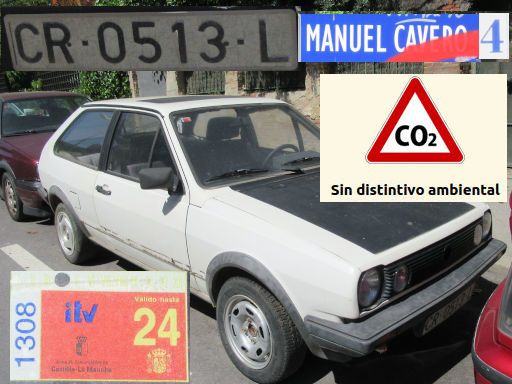Vehículos abandonados, verlassene Fahrzeuge, Madrid, Spanien, Volkswagen Polo, Kennzeichen CR 0513 L, Erstzulassung April 1989, Calle Manuel Cavero 4, 28027 Madrid im April 2026