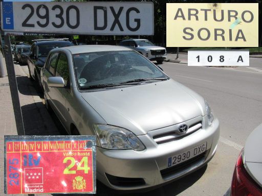 Vehículos abandonados, verlassene Fahrzeuge, Madrid, Spanien, Toyota Corolla D4D, Kennzeichen 2930 DXG, Erstzulassung Januar 2005, Calle Arturo Soria 108 A, 28027 Madrid im April 2026
