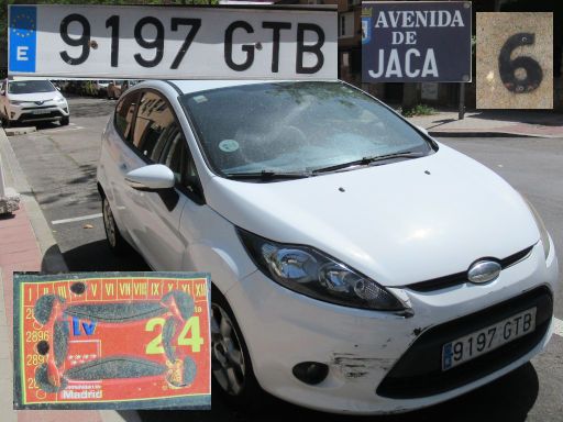 Veh&iacute;culos abandonados, verlassene Fahrzeuge, Madrid, Spanien, Ford Fiesta TDCi, Kennzeichen 9197 GTB, Erstzulassung Januar 2010, Avenida Jaca 6, 28022 Madrid im April 2026