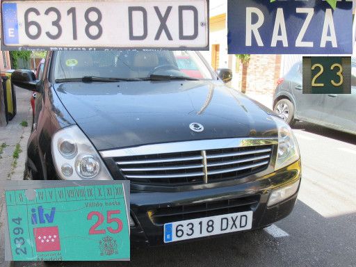 Veh&iacute;culos abandonados, verlassene Fahrzeuge, Madrid, Spanien, SsangYong Rexton, Kennzeichen 6318 DXD, Erstzulassung Januar 2005, Calle Raza 23, 28022 Madrid im April 2026