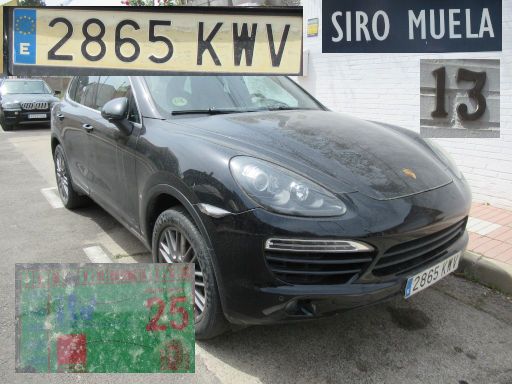 Vehículos abandonados, verlassene Fahrzeuge, Madrid, Spanien, Porsche Cayenne, Kennzeichen 2865 KWV, Erstzulassung Mai 2019, Calle Siro Muela 13, 28027 Madrid im April 2026