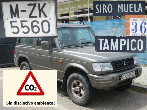 Vehículos abandonados, verlassene Fahrzeuge, Madrid, Spanien, Hyundai Galloper, Kennzeichen M 5560 ZK, Erstzulassung August 2000, Calle Siro Muela 36 Kreuzung Call Tampico, 28027 Madrid im April 2026
