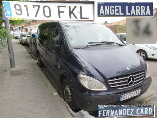 Vehículos abandonados, verlassene Fahrzeuge, Madrid, Spanien, Mercedes-Benz Vito CDI 115, Kennzeichen 9170 FKL, Erstzulassung Januar 2007, Calle Angel Larra 34 Kreuzung Fernandez Caro, 28027 Madrid im April 2026