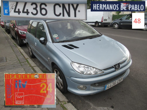 Vehículos abandonados, verlassene Fahrzeuge, Madrid, Spanien, Peugeot 207 SW, Kennzeichen 4436 CNY, Erstzulassung November 2003, Calle Hermanos de Pablo 48, 28027 Madrid im April 2026