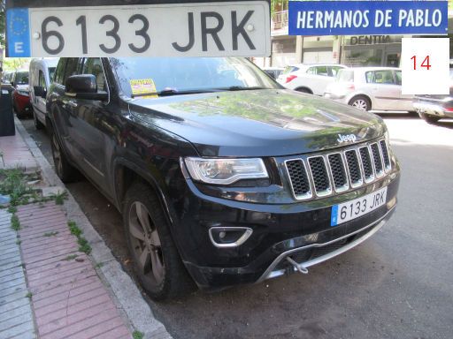Vehículos abandonados, verlassene Fahrzeuge, Madrid, Spanien, Jeep Cherokee 4x4, Kennzeichen 6133 JRK, Erstzulassung Juli 2016, Calle Hermanos de Pablo 14, 28027 Madrid im April 2026