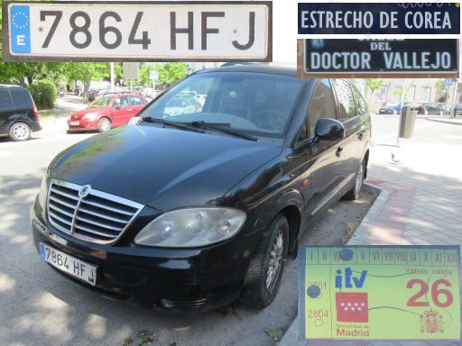 Vehículos abandonados, verlassene Fahrzeuge, Madrid, Spanien, SsangYong Rodius, Kennzeichen 7864 HFJ, Erstzulassung Juli 2011, Calle Estrecho de Corea / Calle Doctor Vallejo, 28027 Madrid im April 2026