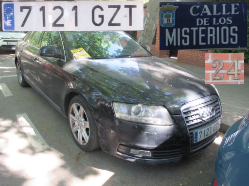 Vehículos abandonados, verlassene Fahrzeuge, Madrid, Spanien, Audi A6, Kennzeichen 7121 GZT, Erstzulassung November 2010, Calle de los Misterios 24, 28027 Madrid im April 2026