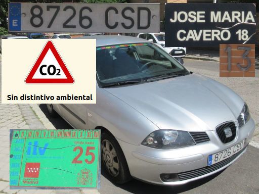 Vehículos abandonados, verlassene Fahrzeuge, Madrid, Spanien, Seat Ibiza TDI, Kennzeichen 8726 CSD, Erstzulassung Februar 2004, Calle Jose Maria Cavero 13, 28027 Madrid im April 2026