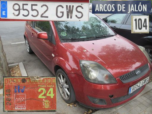 Vehículos abandonados, verlassene Fahrzeuge, Madrid, Spanien, Ford Fiesta TDCi, Kennzeichen 9552 GWS, Erstzulassung Mai 2010, Calle Arcos de Jalon 104, 28037 Madrid im August 2025