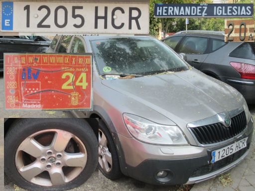 Vehículos abandonados, verlassene Fahrzeuge, Madrid, Spanien, Skoda Octavia Scout, Kennzeichen 1205 HCR, Erstzulassung März 2011, Calle Hernandez Iglesias 20 A, 28027 Madrid im August 2025