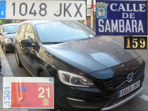 Vehículos abandonados, verlassene Fahrzeuge, Madrid, Spanien, Volvo V60 D3, Kennzeichen 1048 JKX, Erstzulassung Januar 2016, Calle Sambara 159, 28027 Madrid im August 2025