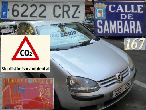 Vehículos abandonados, verlassene Fahrzeuge, Madrid, Spanien, Volkswagen Golf 1.9 TDI, Kennzeichen 6222 CRZ, Erstzulassung Februar 2004, Calle Sambara 167, 28027 Madrid im August 2025