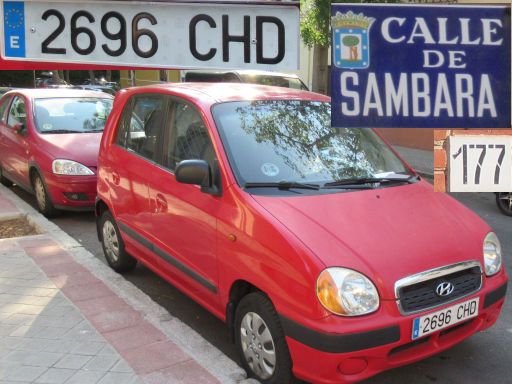 Vehículos abandonados, verlassene Fahrzeuge, Madrid, Spanien, Hyundai Atos Prime CLS, Kennzeichen 2696 CHD, Erstzulassung April 2003, Calle Sambara 177, 28027 Madrid im August 2025
