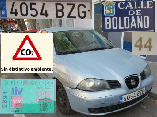 Vehículos abandonados, verlassene Fahrzeuge, Madrid, Spanien, Seat Ibiza, Kennzeichen 4054 BZG, Erstzulassung September 2002, Calle Boldano 44, 28027 Madrid im August 2025