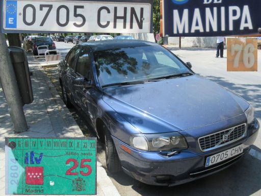 Vehículos abandonados, verlassene Fahrzeuge, Madrid, Spanien, Volvo S80 D5, Kennzeichen 0705 CHN, Erstzulassung Mai 2003, Calle Manipa 76, 28027 Madrid im August 2025