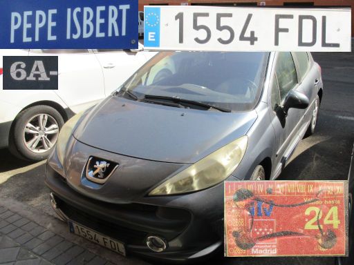 Vehículos abandonados, verlassene Fahrzeuge, Madrid, Spanien, Peugeot 207, Kennzeichen 1554 FDL, Erstzulassung Juli 2006, Calle Pepe Isbert 6 A, 28017 Madrid im August 2025