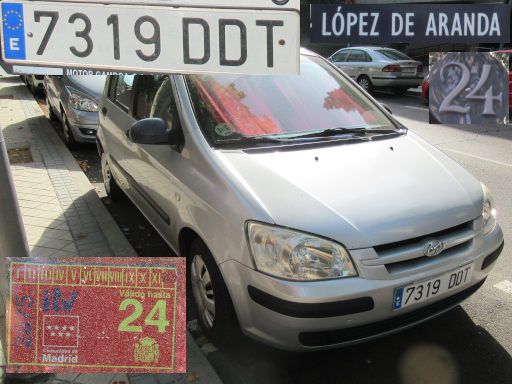 Vehículos abandonados, verlassene Fahrzeuge, Madrid, Spanien, Hyundai Getz, Kennzeichen 7319 DDT, Erstzulassung Dezember 2004, Calle Lopez de Aranda 24, 28027 Madrid im August 2025