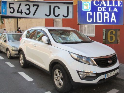 Vehículos abandonados, verlassene Fahrzeuge, Madrid, Spanien, Kia Sportage CRDI, Kennzeichen 5437 JCJ, Erstzulassung Februar 2015, Calle Cidra 6, 28027 Madrid im August 2025