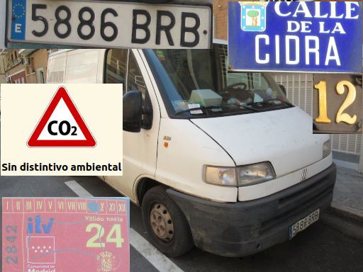 Vehículos abandonados, verlassene Fahrzeuge, Madrid, Spanien, Fiat Ducato, Kennzeichen 5886 BRB, Erstzulassung Dezember 2001, Calle Cidra 12, 28027 Madrid im August 2025