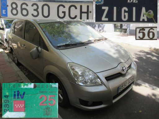 Vehículos abandonados, verlassene Fahrzeuge, Madrid, Spanien, Toyota Corolla Verso D4D, Kennzeichen 8630 GCH, Erstzulassung März 2008, Calle Zigia 56, 28027 Madrid im August 2025