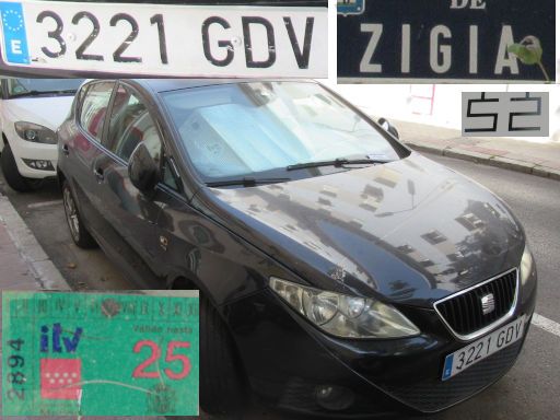 Vehículos abandonados, verlassene Fahrzeuge, Madrid, Spanien, Seat Ibiza, Kennzeichen 3221 GDV, Erstzulassung Mai 2008, Calle Zigia 52, 28027 Madrid im August 2025