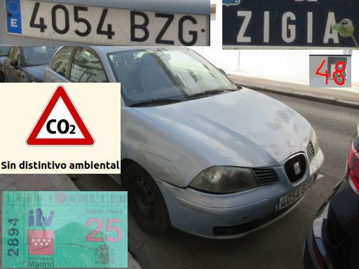 Vehículos abandonados, verlassene Fahrzeuge, Madrid, Spanien, Seat Ibiza, Kennzeichen 4054 BZG, Erstzulassung September 2002, Calle Zigia 48, 28027 Madrid im August 2025