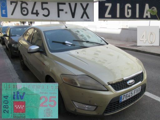 Vehículos abandonados, verlassene Fahrzeuge, Madrid, Spanien, Ford Mondeo TDCi, Kennzeichen 7645 FVX, Erstzulassung September 2007, Calle Zigia 40, 28027 Madrid im August 2025