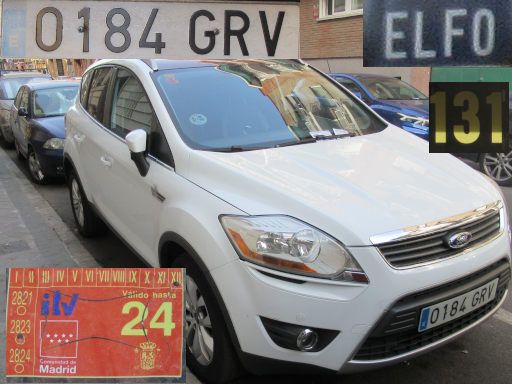 Vehículos abandonados, verlassene Fahrzeuge, Madrid, Spanien, Ford Kuga TDCi, Kennzeichen 0184 GRV, Erstzulassung November 2009, Calle Elfo 131, 28027 Madrid im August 2025
