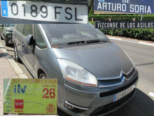 Veh&iacute;culos abandonados, verlassene Fahrzeuge, Madrid, Spanien, Citro&euml;n C4, Kennzeichen 0189 FSL, Erstzulassung Juli 2007, Calle Arturo Soria / Calle Vizconde de los Asilos, 28027 Madrid im August 2026