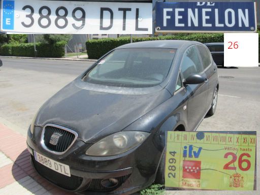 Veh&iacute;culos abandonados, verlassene Fahrzeuge, Madrid, Spanien, Seat Altea, Kennzeichen 3889 DTL, Erstzulassung Januar 2005, Calle Fenelon 26, 28022 Madrid im August 2026