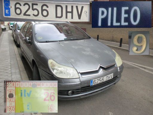 Veh&iacute;culos abandonados, verlassene Fahrzeuge, Madrid, Spanien, Citro&euml;n C5, Kennzeichen 6256 DHV, Erstzulassung Januar 2005, Calle Pileo 9, 28027 Madrid im August 2026