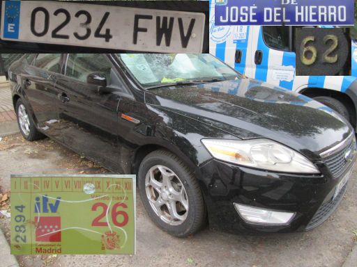 Veh&iacute;culos abandonados, verlassene Fahrzeuge, Madrid, Spanien, Ford Mondeo TDCi, Kennzeichen 0234 FWV, Erstzulassung Oktober 2007, Calle Jose del Hierro 62, 28027 Madrid im August 2026