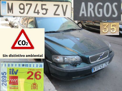 Veh&iacute;culos abandonados, verlassene Fahrzeuge, Madrid, Spanien, Volvo V70 2.5 D, Kennzeichen M 9745 ZV, Erstzulassung Dezember 2000, Calle Argos 35, 28037 Madrid im August 2026