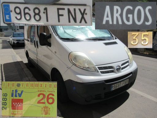Veh&iacute;culos abandonados, verlassene Fahrzeuge, Madrid, Nissan Primastar, Kennzeichen 9681 FNX, Erstzulassung April 2007, Calle Argos 35, 28037 Madrid im August 2026